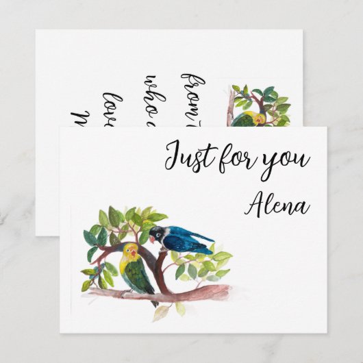 De Correspondance Carte plate Love birds (Devant / Derrière)