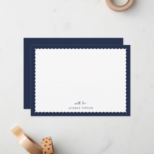 De Correspondance Carte plate Navy Blue (Devant/Arrière en situation)