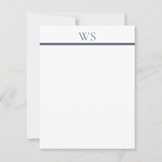 De Correspondance Carte plate Navy Blue Bar Monogramme (Devant)