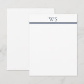 De Correspondance Carte plate Navy Blue Bar Monogramme (Devant / Derrière)