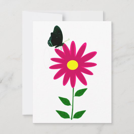 De Correspondance Carte Plate Papillon Fleur (Devant)
