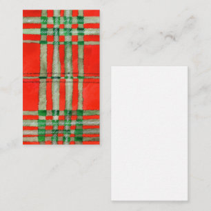 De Correspondance CARTE PLATE VERTICALE 3,5x2 TARTAN SCOTT ROUGE