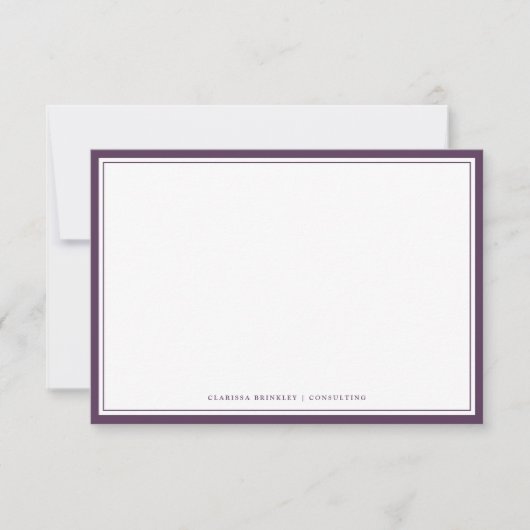 De Correspondance Carte Plum Purple Flat Note (Devant)