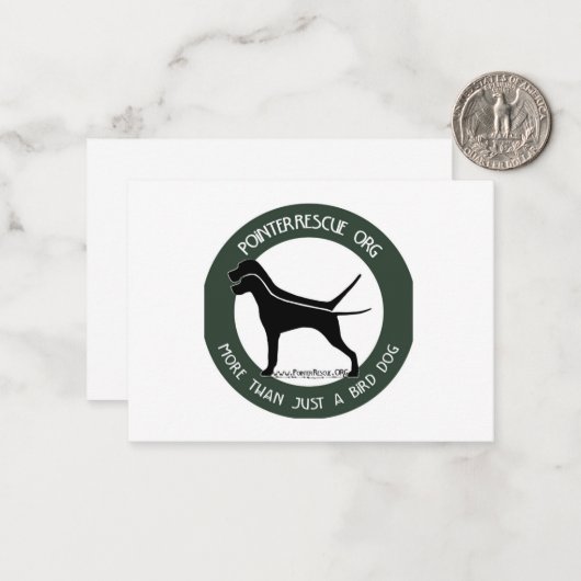 De Correspondance Carte PointerRescue Org Flat Note (Devant/Arrière en situation)
