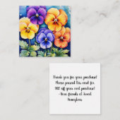 De Correspondance Carte pour notes avec Merci Pansies (Devant / Derrière)
