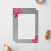 De Correspondance Carte pour notes blanc Aquarelle Peony (Devant/Arrière en situation)