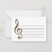 De Correspondance Carte pour notes blanc Pale Gold Treble (Devant)