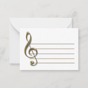 De Correspondance Carte pour notes blanc Pale Gold Treble