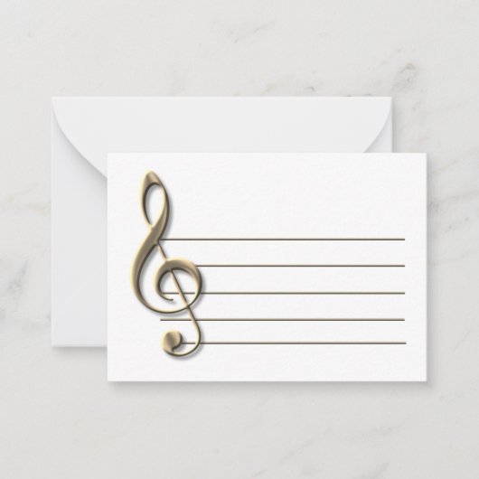 De Correspondance Carte pour notes blanc Pale Gold Treble (Devant)