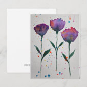 De Correspondance Carte pour notes d'aquarelle florale (Devant / Derrière)