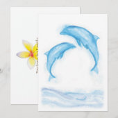 De Correspondance Carte pour notes Dauphin d'aquarelle (Devant / Derrière)
