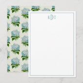 De Correspondance Carte pour notes fixe Hydrangea (Devant / Derrière)