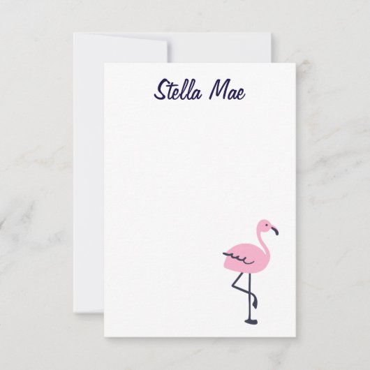 De Correspondance Carte pour notes flamand rose mignon (Devant)