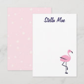 De Correspondance Carte pour notes flamand rose mignon (Devant / Derrière)