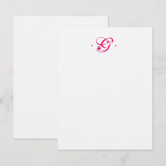 De Correspondance Carte pour notes initial (Devant / Derrière)