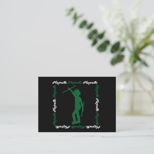 De Correspondance Carte pour notes Majorette Twirler #1 ( Noir Vert  (Debout devant)