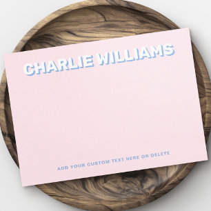 De Correspondance Carte pour notes moderne blanc rose clair