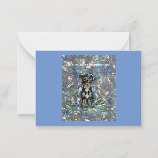 De Correspondance Carte pour notes plat avec message d'abri animal (Devant)