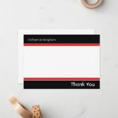 De Correspondance Carte pour notes plat avec nom (Devant/Arrière en situation)
