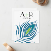 De Correspondance Carte pour notes plat Peacock (Devant/Arrière en situation)