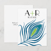 De Correspondance Carte pour notes plat Peacock (Devant / Derrière)