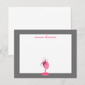 De Correspondance Carte pour notes plat - Rose et noir (Devant / Derrière)