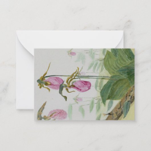 De Correspondance Carte pour notes plat rose Lady Slipper (Devant)