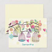 De Correspondance Carte pour notes plat Spring Friends (Devant / Derrière)