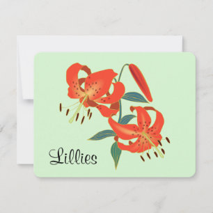 De Correspondance Carte Red Lillies Note & Calendrier 2025 sur le do