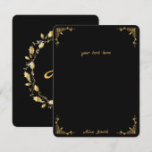 De Correspondance Carte Retro Stylish Black Flat Note (Devant / Derrière)