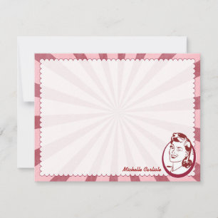 De Correspondance Carte Retro Wow Gal Personnalisée Flat Note