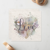 De Correspondance Carte Romantique Love Heart Note (Devant/Arrière en situation)