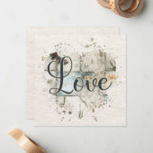 De Correspondance Carte Romantique Love Heart Note (Devant/Arrière en situation)