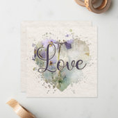 De Correspondance Carte Romantique Love Heart Note (Devant/Arrière en situation)