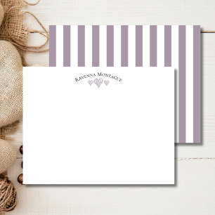 De Correspondance Carte rose quartz élégante cœurs ondulés rayures