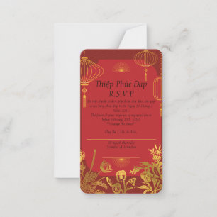 De Correspondance Carte rouge R.S.V.P qui est en anglais/vietnamien