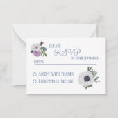 De Correspondance Carte RSVP Anemone et Thistle (Dos)