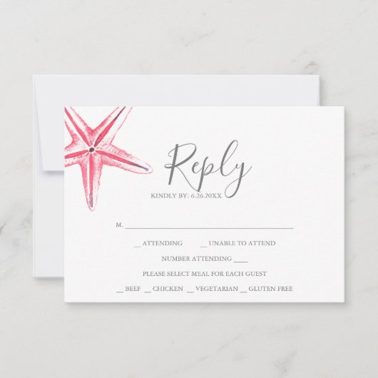 De Correspondance Carte RSVP Aquarelle (Devant)