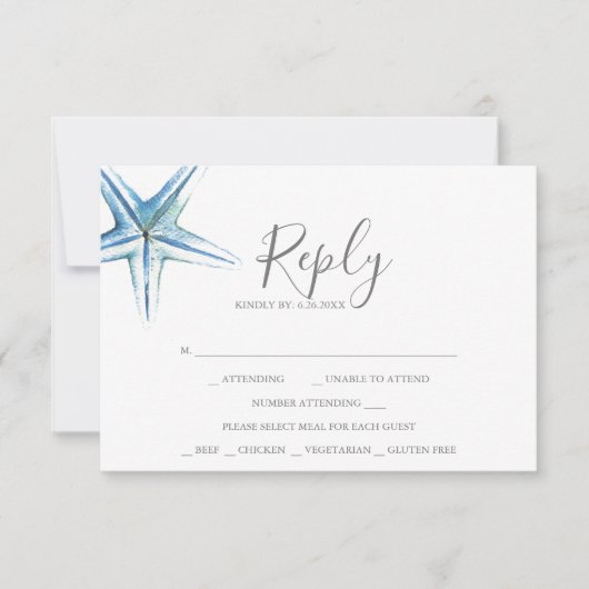 De Correspondance Carte RSVP Aquarelle (Devant)