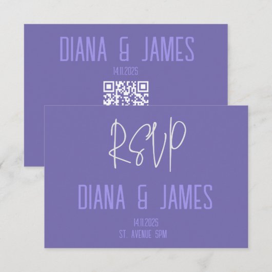 De Correspondance Carte RSVP avec code QR (Devant / Derrière)