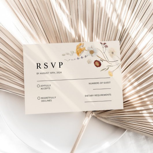 De Correspondance Carte RSVP Boho Fleur sauvage Wedding