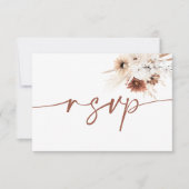 De Correspondance Carte RSVP Boho Floral Wedal avec code QR (Devant)