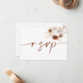 De Correspondance Carte RSVP Boho Floral Wedal avec code QR (Devant/Arrière en situation)