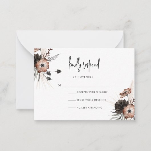 De Correspondance Carte RSVP Boho Goth Script moderne (Devant)