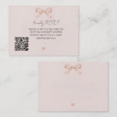 De Correspondance Carte RSVP Coquette à Ruban Rose QR Code (Devant / Derrière)