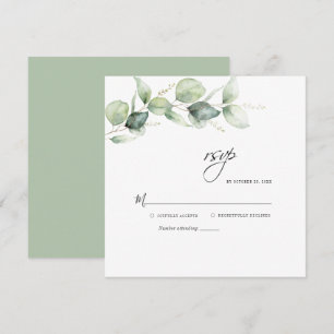 De Correspondance Carte RSVP Eucalyptus Feuille Greenery Wedding