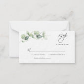 De Correspondance Carte RSVP Eucalyptus Greenery Script Wedding (Devant)