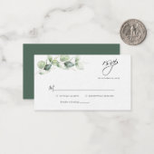 De Correspondance Carte RSVP Eucalyptus Greenery Script Wedding (Devant/Arrière en situation)