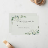 De Correspondance Carte RSVP Eucalyptus Greenery Wedding (Devant/Arrière en situation)