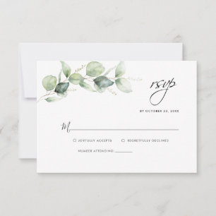 De Correspondance Carte RSVP Eucalyptus Watercolor Greenery Wedding